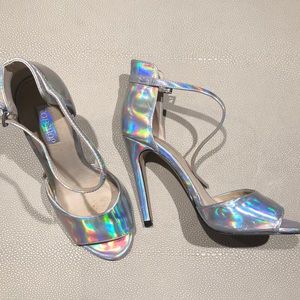 Topshop Silver Holographic Heels